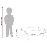 Детски диван, тъмносив, 70x40x24 см, плат