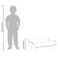 Детски диван, тъмносив, 70x40x24 см, кадифе