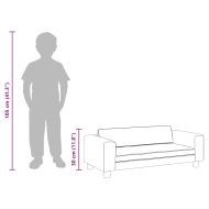 Детски диван с табуретка черен 100x50x30 см изкуствена кожа