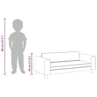 Детски диван с табуретка, кафяв, 100x50x30 см, изкуствена кожа