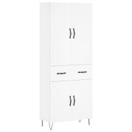 Висок шкаф, бял, 69,5x34x180 см, инженерно дърво