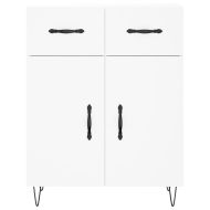 Висок шкаф, бял, 69,5x34x180 см, инженерно дърво