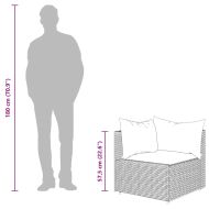 Градински комплект с възглавници, 4 части, кафяв, полиратан