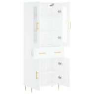 Висок шкаф, бял, 69,5x34x180 см, инженерно дърво