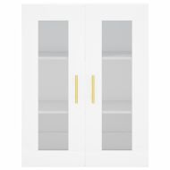 Висок шкаф, бял, 69,5x34x180 см, инженерно дърво