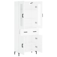 Висок шкаф, бял, 69,5x34x180 см, инженерно дърво