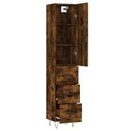 Висок шкаф, опушен дъб, 34,5x34x180 см, инженерно дърво