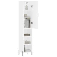 Висок шкаф, бял, 34,5x34x180 см, инженерно дърво