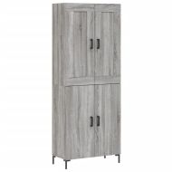 Висок шкаф, сив сонома, 69,5x34x180 см, инженерно дърво