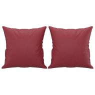 Дивани 4 части с възглавници виненочервено изкуствена кожа