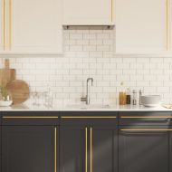 Дръжки за шкафове, 20 бр, златисти, 480 мм, неръждаема стомана