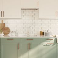 Дръжки за шкафове, 20 бр, бронз, 128 мм, неръждаема стомана