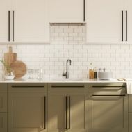 Дръжки за шкафове, 10 бр, черни, 480 мм, неръждаема стомана