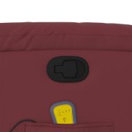 Изправящ масажен наклоняем стол, виненочервен, изкуствена кожа