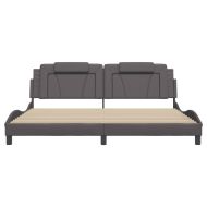 Рамка за легло Viana без матрак, сива, 200x200 см, изкуствена кожа