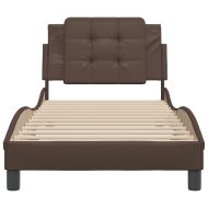 Рамка за легло без матрак Zadar, кафява, 80x200 см, изкуствена кожа