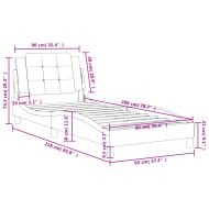 Рамка за легло без матрак Zadar, бяла, 90x200 см, изкуствена кожа