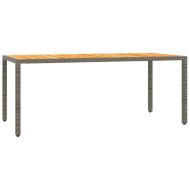 Градински трапезен комплект 7 части с възглавници сив полиратан