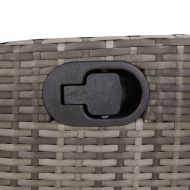 Градински трапезен комплект 9 части с възглавници сив полиратан