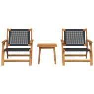 Градински столове с маса 3 pcs Черно 45 x 45 x 40 cm