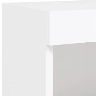 ТВ стенни модули с LED, 5 части, бели, инженерно дърво