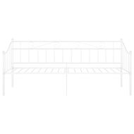 Рамка за легло, разтегателен диван, бяла, метал, 90x200 см