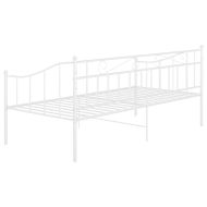 Рамка за легло, разтегателен диван, бяла, метал, 90x200 см