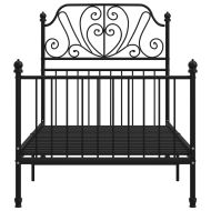 Рамка за легло, черна, метал, 100x200 cм