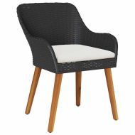 Комплект за хранене в градината 3 pcs Черно полиратан