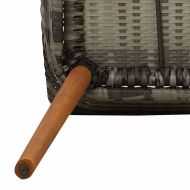 Комплект за хранене в градината 5 pcs Сив полиратан