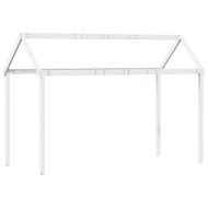 Високо легло с покрив, бяло, 90x190 см, борово дърво масив