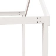 Високо легло с покрив, бяло, 90x190 см, борово дърво масив