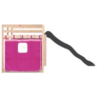 Двуетажно легло с пързалка и завеси, синьо, 80x200 см