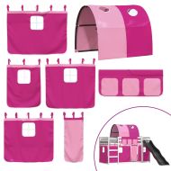 Двуетажно легло с пързалка и завеси, синьо, 90x200 см