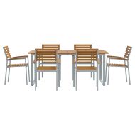 Комплект за хранене в градината 7 pcs Сив