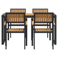 Комплект за хранене в градината 5 pcs Черно и кафяво