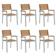 Градински стол 6 pcs Кафяво 56 x 57 x 87cm