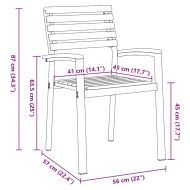 Градински стол 8 pcs Кафяво 56 x 57 x 87cm