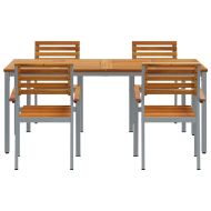 Комплект за хранене в градината 5 pcs сиво и кафяво