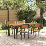 Комплект за хранене в градината 5 pcs Черно и кафяво