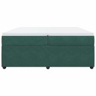 Боксспринг легло с матрак, тъмнозелено, 200x200 см, кадифе