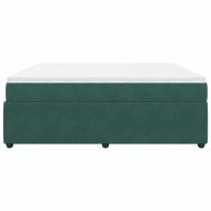 Боксспринг легло с матрак, тъмнозелено, 200x200 см, кадифе