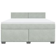 Боксспринг легло с матрак, светлосиво, 180x200 см, кадифе