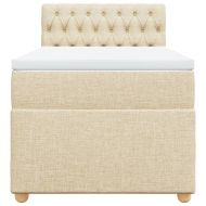 Боксспринг легло с матрак, кремаво, 100x200 см, плат