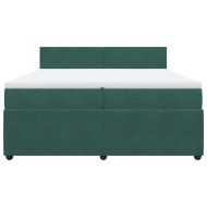 Боксспринг легло с матрак, тъмнозелено, 200x200 см, кадифе