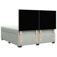 Боксспринг легло с матрак, светлосиво, 180x200 см, кадифе