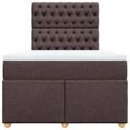 Боксспринг легло с матрак, тъмнокафяво, 120x190 см, плат