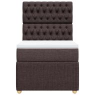 Боксспринг легло с матрак, тъмнокафяво, 100x200 см, плат