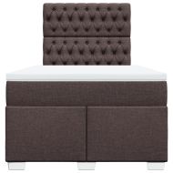 Боксспринг легло с матрак, тъмнокафяво, 120x200 см, плат