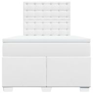 Боксспринг легло с матрак, бяло, 120x190 см изкуствена кожа